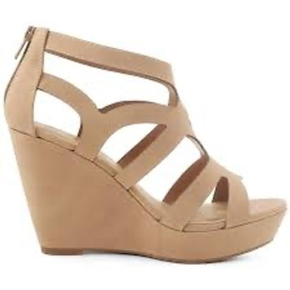 Marco Republic Wedge Sandals Cage Platform Womens Nude Tan  High heel size US5.5